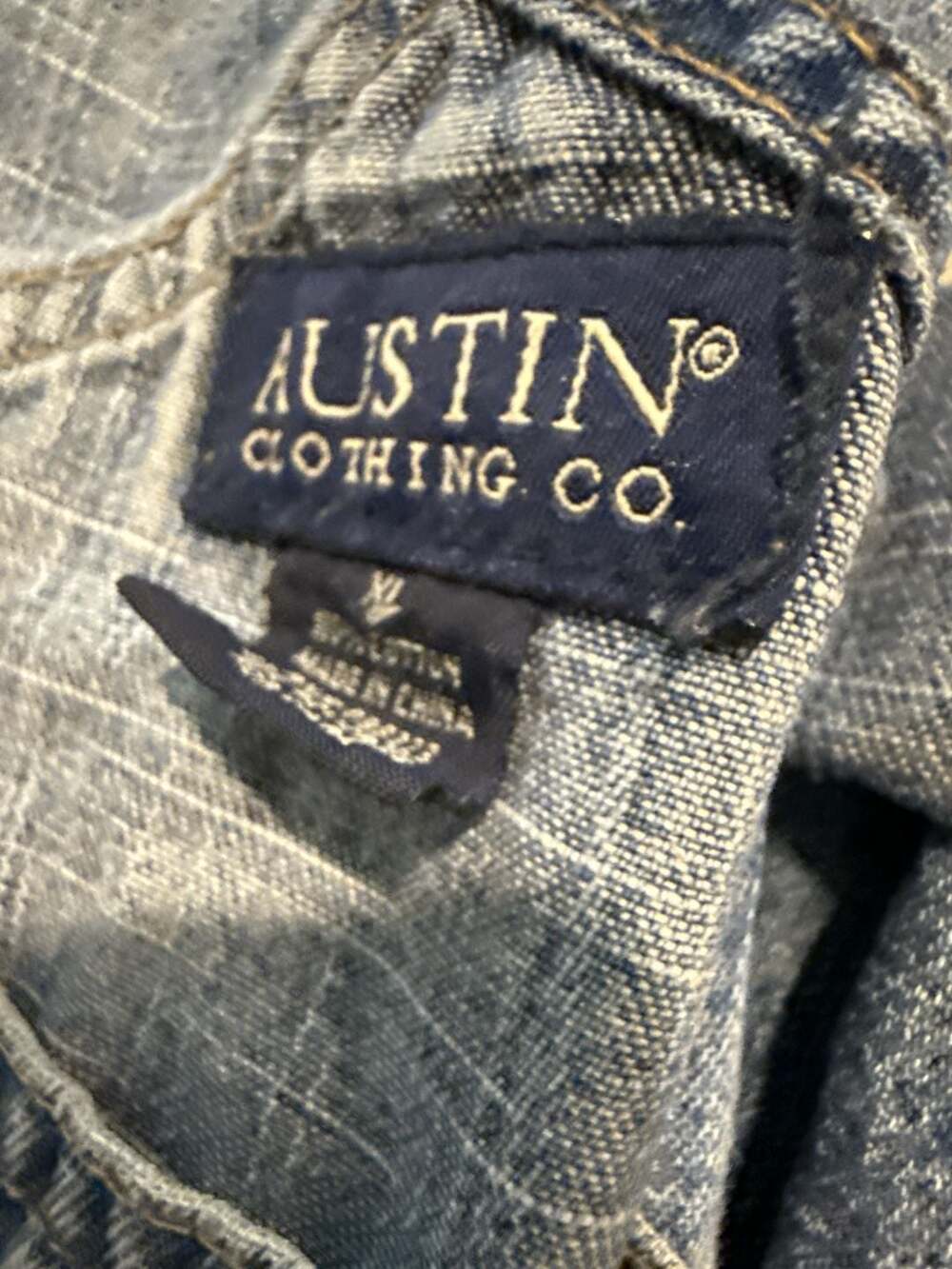 Austin Clothing Co. Vintage Med. Wash Denim Bib Overalls. Farm Rodeo Western. XL - Picture 6 of 8